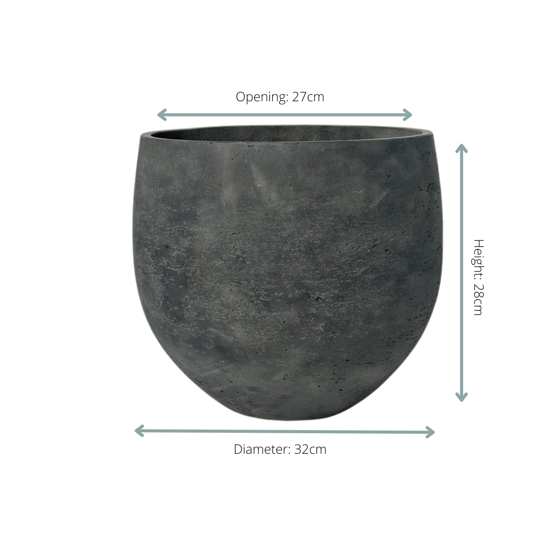 Pot Orb Black Washed Ø 39 H 35 cm 2