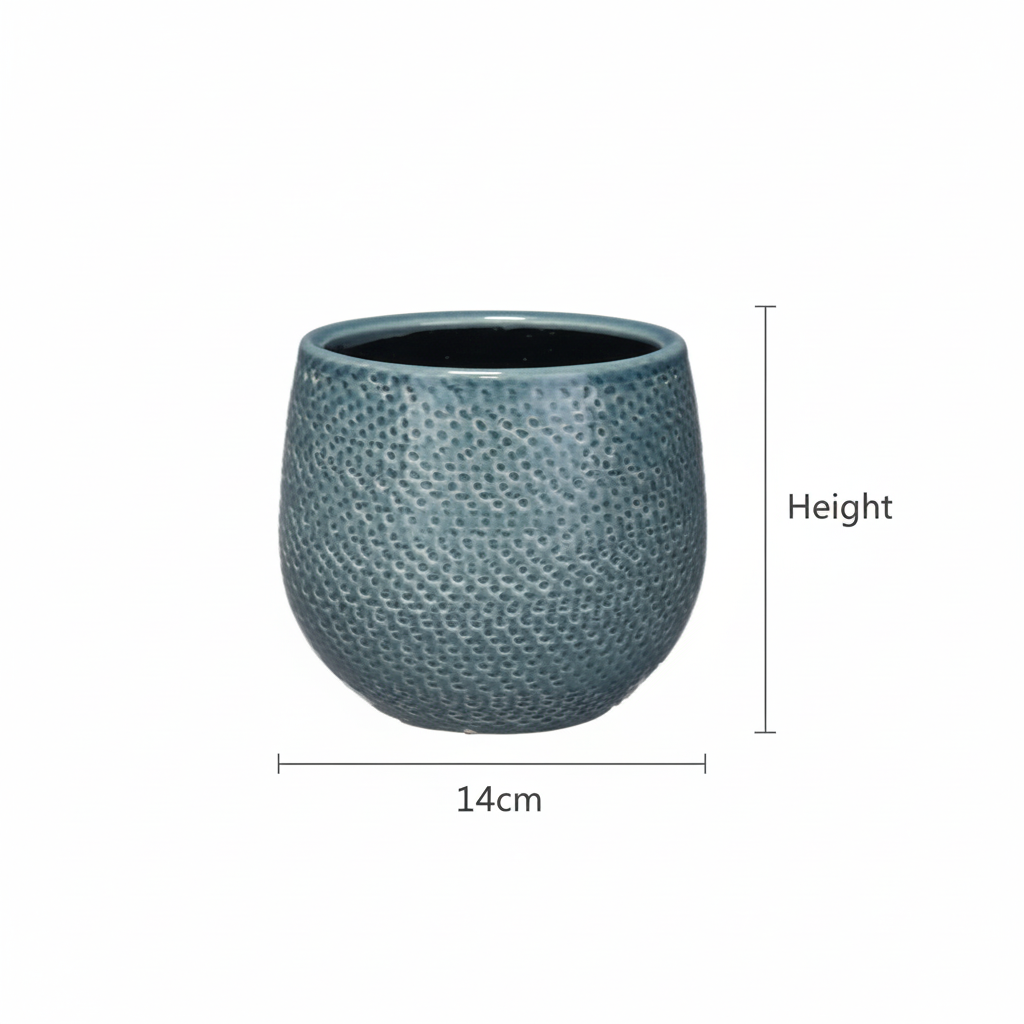 Pot Gabriel rond blauw D14